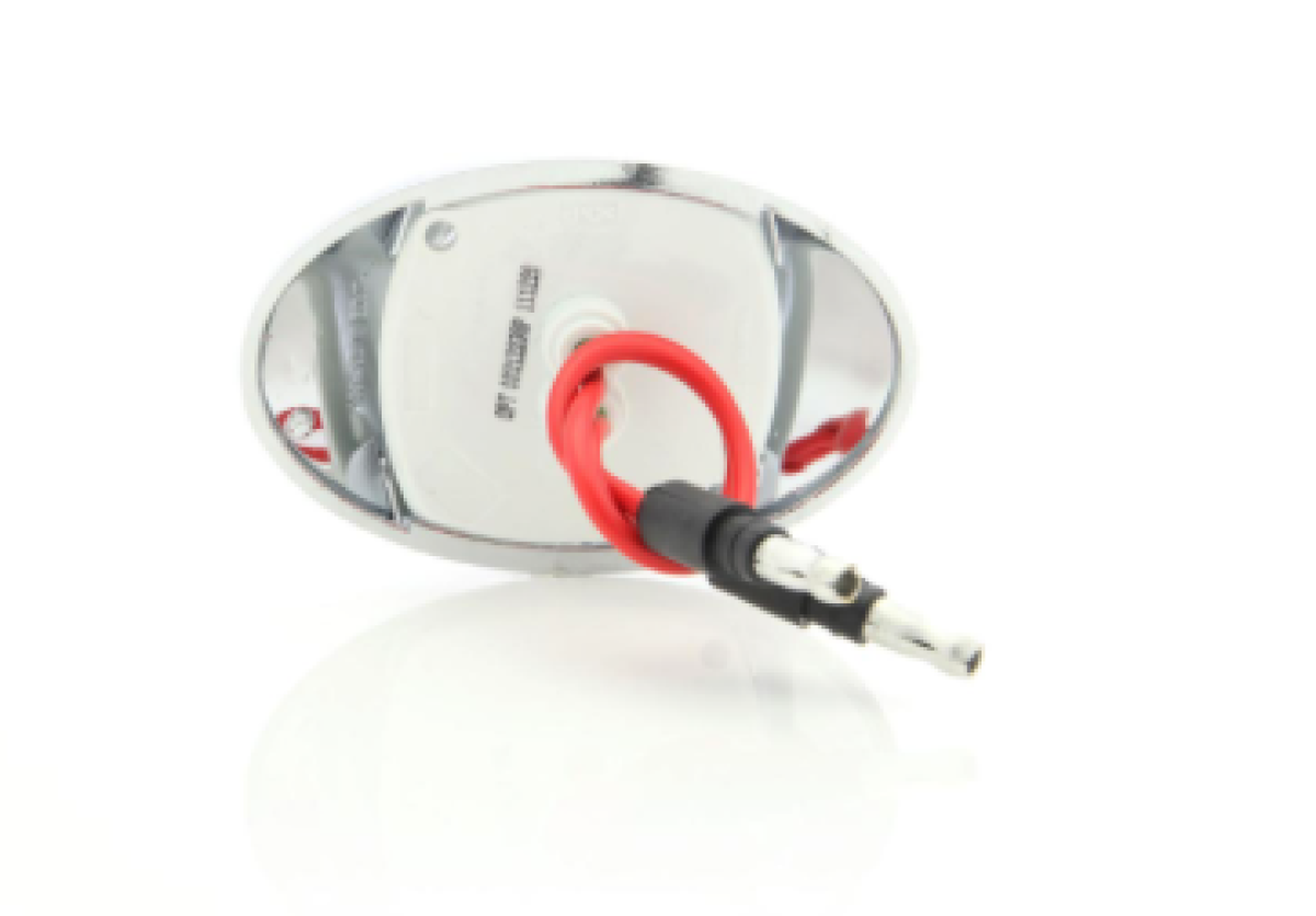 2-LED clear lens red marker/clearance light with bezel, .180 male bullets